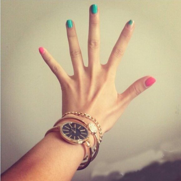 Women's Brass Bangle Watch and Bracelet Set Gold Black Crystal Enamel Jewelry - Picture 4 of 7